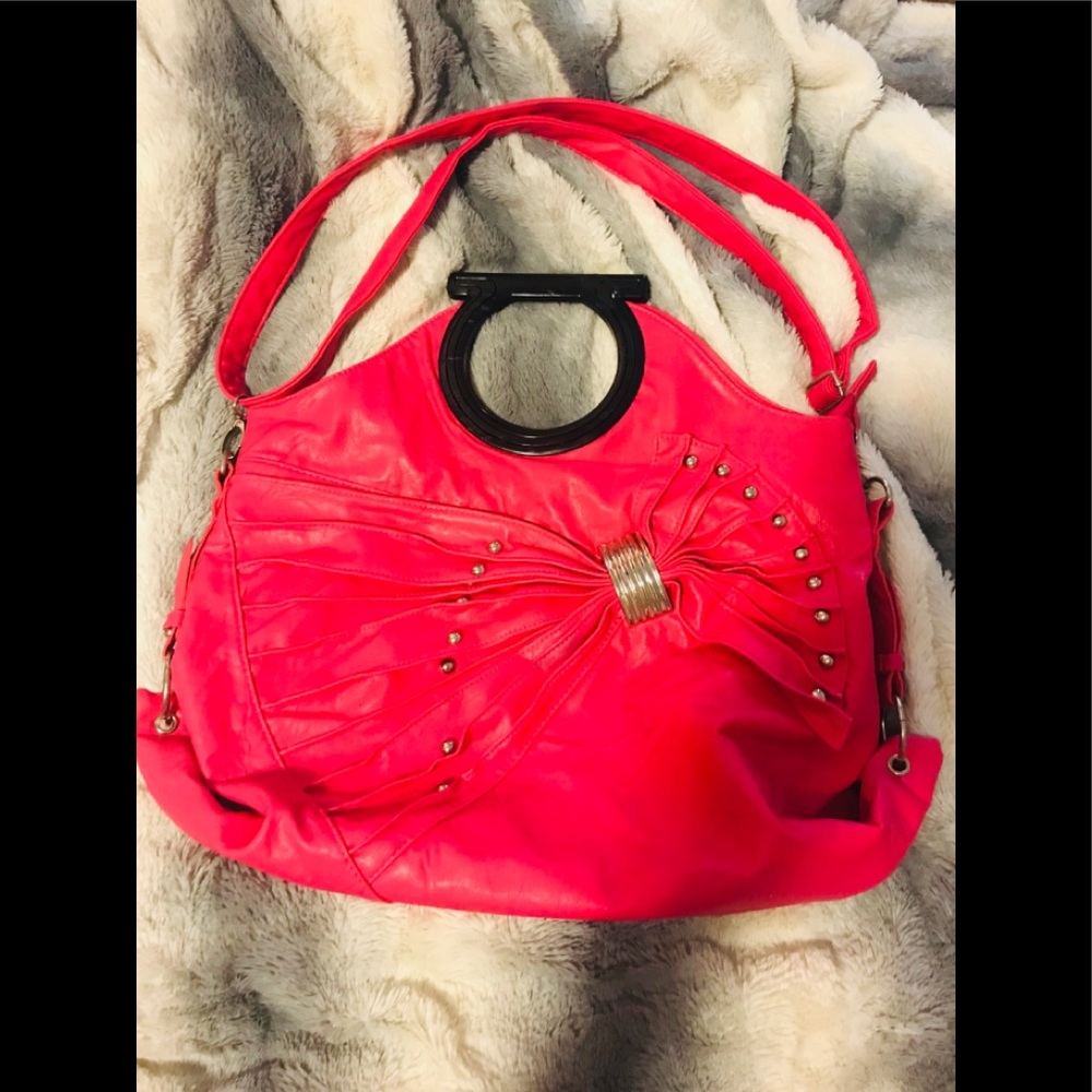 Fushia leather purse
